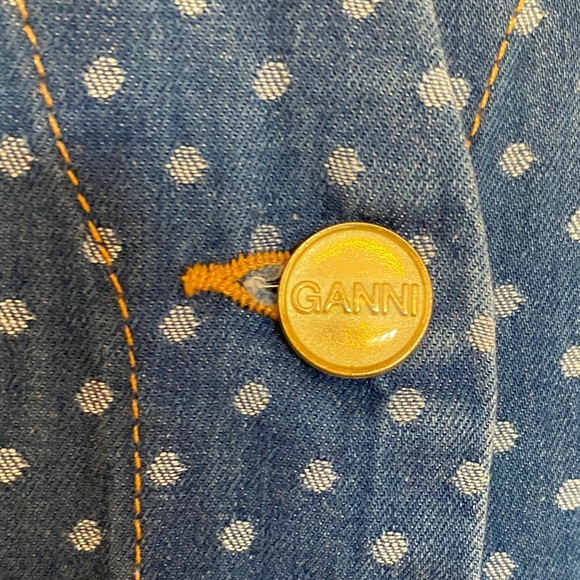 Ganni Blue Polka Dot Dress - Picture 3 of 11